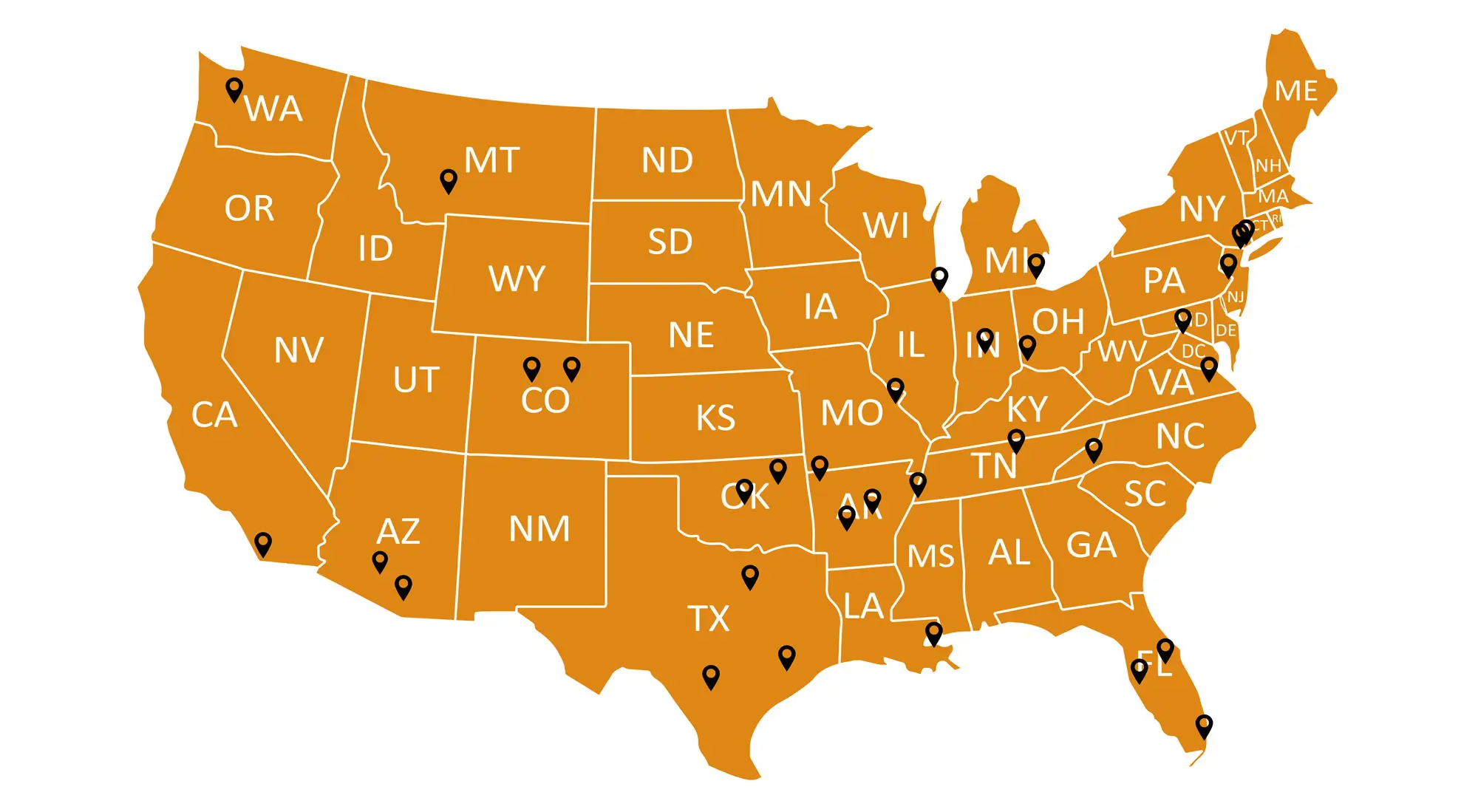 A Map of Where ARG Has Provided Services